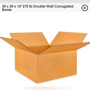 5pcs x ULINE 30 X 30 X 16" 275 Lb Double Wall Corrugated Boxes Commercial Grade